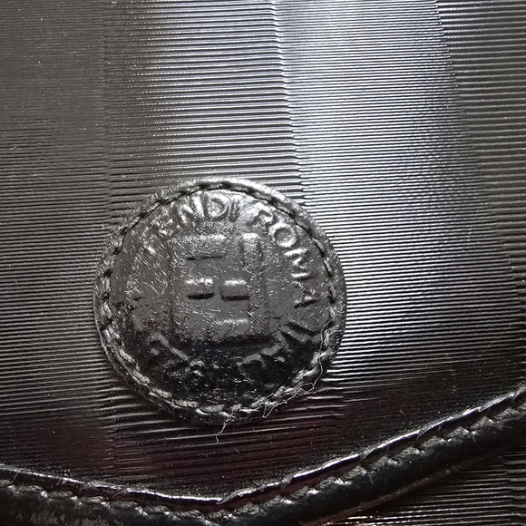 Vintage Unique Fendi Black Crossbody Bag with Geometric Pattern - Picture 2 of 14